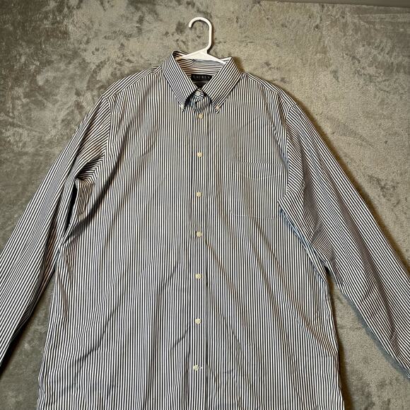 Ralph Lauren Black Label Sz 17, 36 /37 Tall Fit Stretch‎ Striped Button Up Shirt - Picture 2 of 10